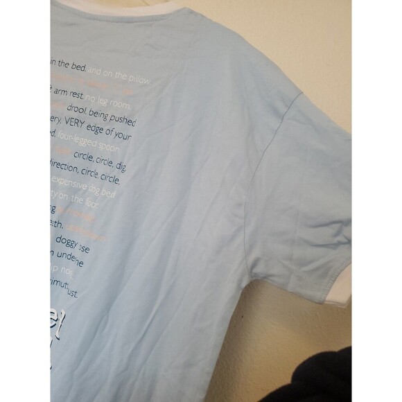 Dog Is Good Never Sleep Alone Short Sleeve V-Neck Sleep Shirt 2XL 3XL Cotton - Picture 11 of 16